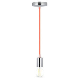 V-Tac Vt3788 High Quality E27 Chrome Metal Cup Pendant Light Orange (Vt-7338)