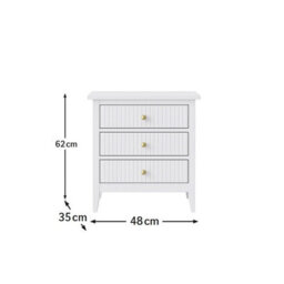 Melody Maison Pair Of 3 Drawer Bedside Tables - Hales White Range - thumbnail 7