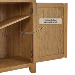 The Furniture Market Cotswold Rustic Smoked Oak Tall Narrow Bookcase With 1 Door Cupboard - thumbnail 6