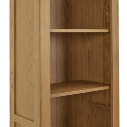 The Furniture Market Cotswold Rustic Smoked Oak Tall Narrow Bookcase With 1 Door Cupboard - thumbnail 7