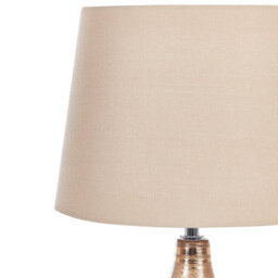 Beliani 47Cm Table Lamp - Golden Brown Ceramic Base With Geometric Ornaments And Beige Empire Shade - thumbnail 4