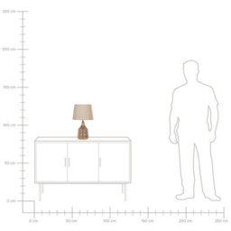 Beliani 47Cm Table Lamp - Golden Brown Ceramic Base With Geometric Ornaments And Beige Empire Shade - thumbnail 9