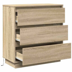 Berkfield Modern Bedside Cabinet With Led Sonoma Oak 71X34,5X75 Cm Engineered Wood - thumbnail 6