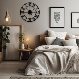 60Cm Round Silent Skeleton Roman Numerals Battery Hanging Clock For Living Room Bedroom Kitchen Hotel Office - thumbnail 5