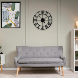 60Cm Round Silent Skeleton Roman Numerals Battery Hanging Clock For Living Room Bedroom Kitchen Hotel Office - thumbnail 8
