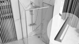 Bathroom Shower Shelf Rea Sf02-600 60Cm Brush Steel - thumbnail 3