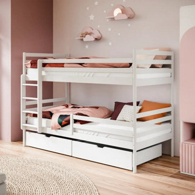 Arte Gusto White Matt Wooden Bunk Bed 90 X 200Cm - No Mattress - image 1