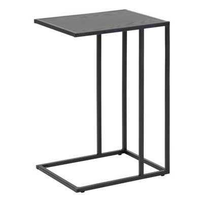 Furniture To Go Seaford Black Metal Side Table With Black Top - image 1