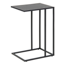Furniture To Go Seaford Black Metal Side Table With Black Top - thumbnail 1