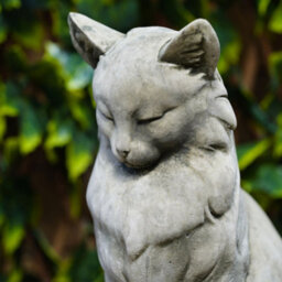 Burgess Lovely Cat Stone Statue Kitten Animal Outdoor Garden Ornament British Made Sculpture - thumbnail 2