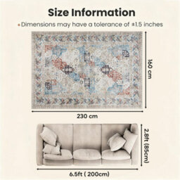 Bedlooms Coastal Cashmere Rug 160X230Cm, Modern Area Rug, Anti Slip, Stain Resistant, Bed & Dining Room Carpet - thumbnail 7