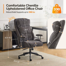 Executive Ergonomic Fabric Office Chair With Recline, High-Back Desk Chair Khaki - thumbnail 2