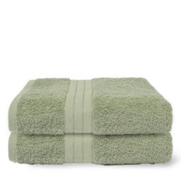 Ohs 2 Pack Of 100% Cotton Bath Towel, 70 X 115Cm - Sage Green - thumbnail 1