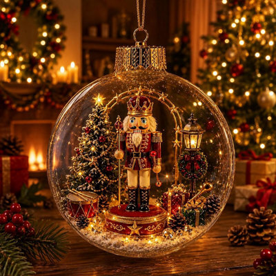 Amorly Lighted Christmas Ornament Clear Pvc Globe Hanging Decoration Glowing Christmas Ornament For Christmas Tree Holiday Decor(Soldier) - image 1