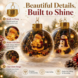 Amorly Lighted Christmas Ornament Clear Pvc Globe Hanging Decoration Glowing Christmas Ornament For Christmas Tree Holiday Decor(Soldier) - thumbnail 3
