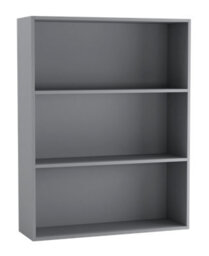 Urbn-Living Urbnliving 80Cm Width Grey Colour Wide 3 Shelf Tier Wooden Bookcase Cabinet Storage Shelving Display Shelves Unit