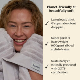 Misona Organic Cotton Bath Sheet - Light Grey - thumbnail 2