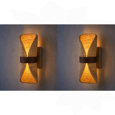 Amorly 2 Pack Bohemian Rustic Farmhouse Wall Sconce, Boho Decorative Lighting Fixture For Bedroom, Bathroom, Living Room, Hallway - image 1