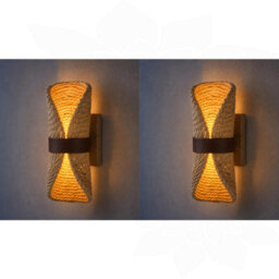 Amorly 2 Pack Bohemian Rustic Farmhouse Wall Sconce, Boho Decorative Lighting Fixture For Bedroom, Bathroom, Living Room, Hallway - thumbnail 1
