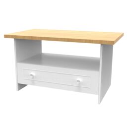 Ready Assembled Porcelain White 1 Drawer Coffee Table (H)495mm (W)40mm - thumbnail 2