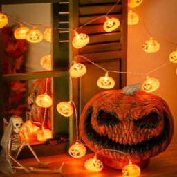 Living And Home Halloween Pumpkin 3M Led String Lights Battery Operated Decor Warm White - thumbnail 2