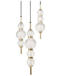 Beliani Led Pendant Lamp With Gold Glass Shade And Iron Base - Warm White Ambient Light For Dining And Living Rooms - thumbnail 3
