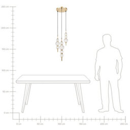 Beliani Led Pendant Lamp With Gold Glass Shade And Iron Base - Warm White Ambient Light For Dining And Living Rooms - thumbnail 7
