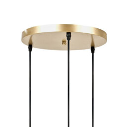 Beliani Led Pendant Lamp With Gold Glass Shade And Iron Base - Warm White Ambient Light For Dining And Living Rooms - thumbnail 5