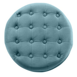 Luxury Living Cambridge Tufted Round Storage Ottoman - Teal - thumbnail 4