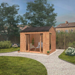Waltons 10 X 8 Wooden Summerhouse Bifold Double Doors Reverse Apex Tongue And Groove Garden Room - thumbnail 3
