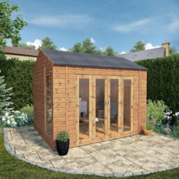 Waltons 10 X 8 Wooden Summerhouse Bifold Double Doors Reverse Apex Tongue And Groove Garden Room