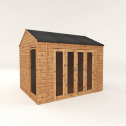 Waltons 10 X 8 Wooden Summerhouse Bifold Double Doors Reverse Apex Tongue And Groove Garden Room - thumbnail 6