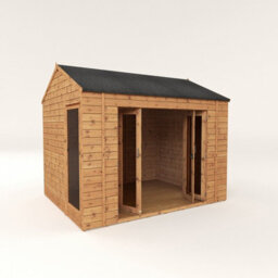 Waltons 10 X 8 Wooden Summerhouse Bifold Double Doors Reverse Apex Tongue And Groove Garden Room - thumbnail 7