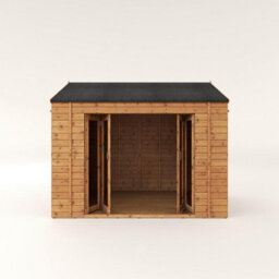 Waltons 10 X 8 Wooden Summerhouse Bifold Double Doors Reverse Apex Tongue And Groove Garden Room - thumbnail 9