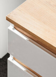 Impact Furniture Wall Hung Vanity Unit Oak White Gloss Bathroom Sink Cabinet With Drawers Storage Shelf 940mm Plat - thumbnail 4