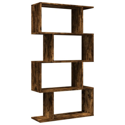 Berkfield Durable Room Divider Bookcase 4-Tier Smoked Oak 70X24X129 Cm Engineered Wood - image 1