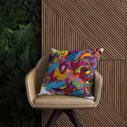 Warren Reed Designer Motley Doodling Love Outdoor Cushion 45Cm X 45Cm - thumbnail 2