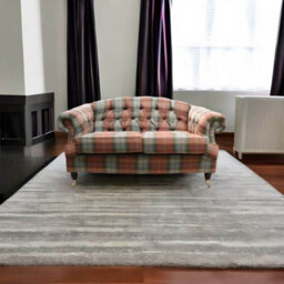 Chesterfield 2 Seater Sofa Plaid Chestnut Check Tweed Wool In Victoria Style - thumbnail 6