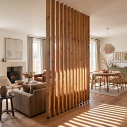 80Cm (8 Slats) 230Cm High Slatted Room Divider / Solid Wood Floor To Ceiling / Timber Partition - thumbnail 7