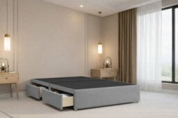 "Nexus Amalfi Plush Divan, Silver, 54"" Headboard, 2 Drawers Foot-End, Open Coil Mattress, Small Double" - thumbnail 6
