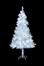 Shatchi 8Ft Prelit White Alaskan Pine Christmas Tree Cool White Leds - thumbnail 2