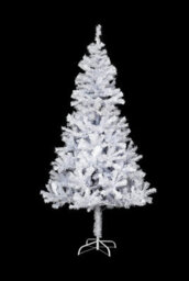 Shatchi 8Ft Prelit White Alaskan Pine Christmas Tree Cool White Leds - thumbnail 3