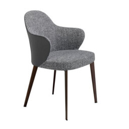 Angel Cerda Stylish Dark Grey Fabric And Leatherette Dining Chair