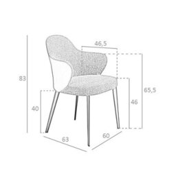 Angel Cerda Stylish Dark Grey Fabric And Leatherette Dining Chair - thumbnail 7