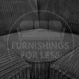 Furnishings For Less UK Bishop Black U Shaped Soft Fabric Jumbo Cord Detachable 5 Seater Large Sofa - thumbnail 2