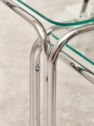 Orsina Modern Design Nest Of 3 Clear Glass Pointed Oval Tables, Space Saving Nesting Tables, Stackable Side Tables - thumbnail 7