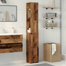 Walplus Bathroom Cabinet Old Wood 25X25X170 Cm Engineered Wood - thumbnail 3