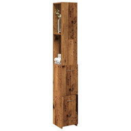 Walplus Bathroom Cabinet Old Wood 25X25X170 Cm Engineered Wood - thumbnail 1