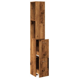 Walplus Bathroom Cabinet Old Wood 25X25X170 Cm Engineered Wood - thumbnail 7