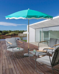 Beliani Market Parasol 232 Cm Sestriere Turquoise - thumbnail 2